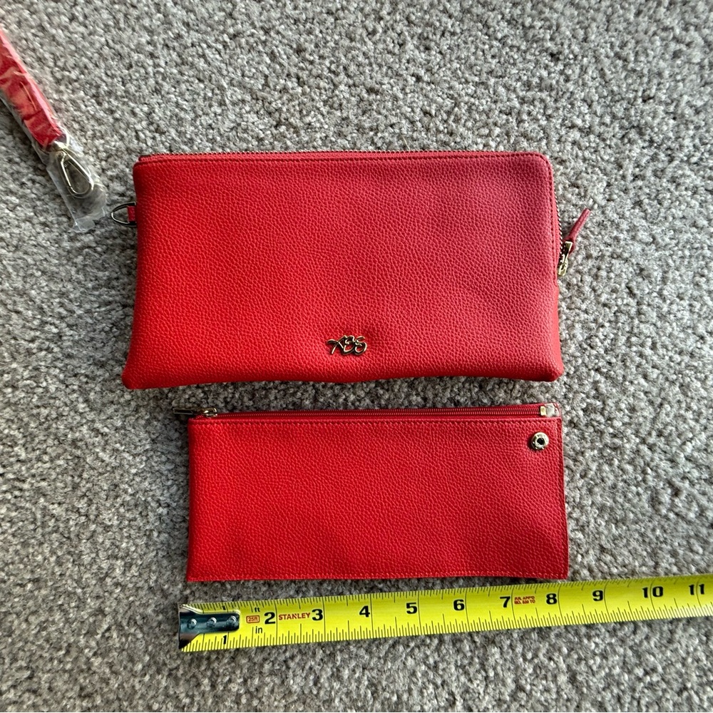 RFID Secure Protection Red Leather Wallet w/ 12 card slots. NWT
